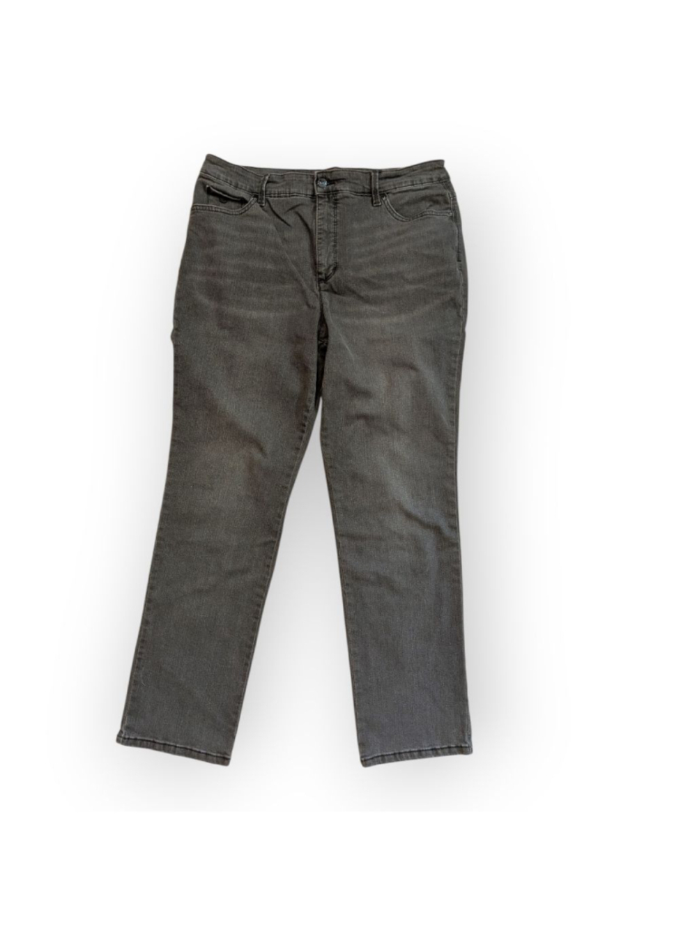 Gloria Vanderbilt Amanda 2.0 Jeans Dark Gray Size 14 Embroidered